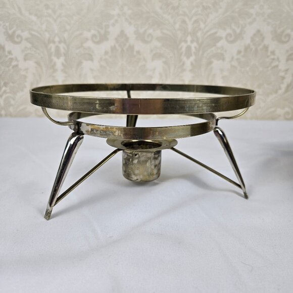 VTG Georges Briard Brass & Wood Chafing Warming Dish 1-1/2 Quart Pyrex Insert - Picture 14 of 15